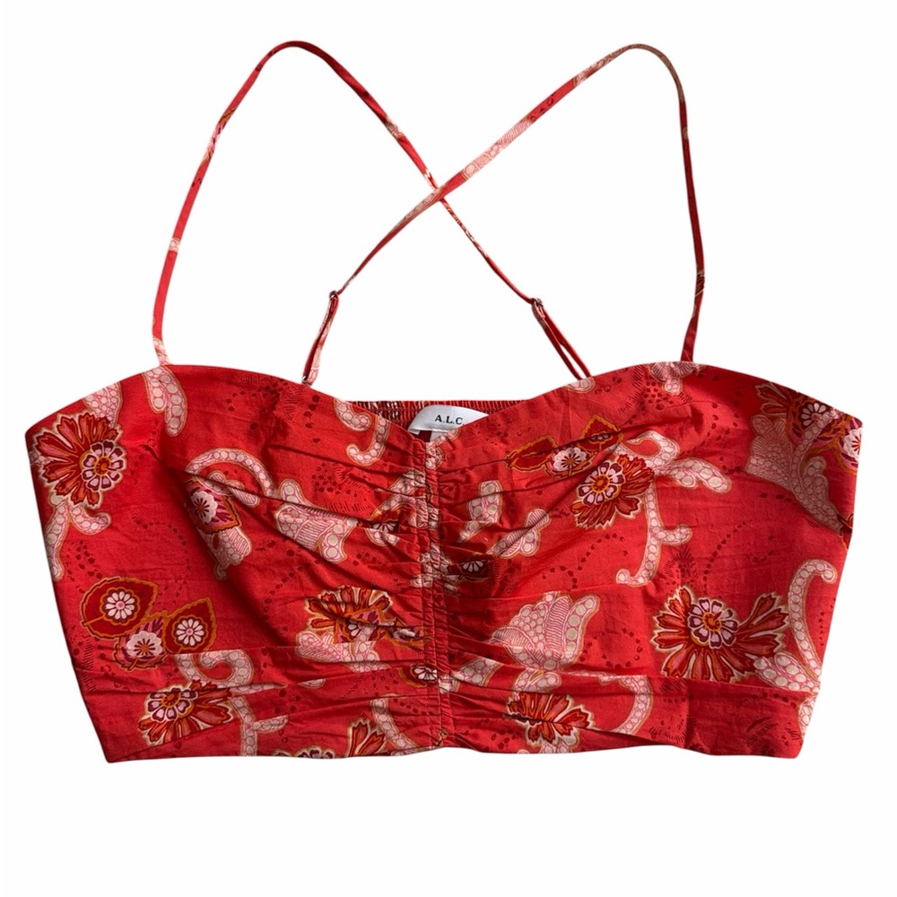 A.L.C. Crop Top pink floral print